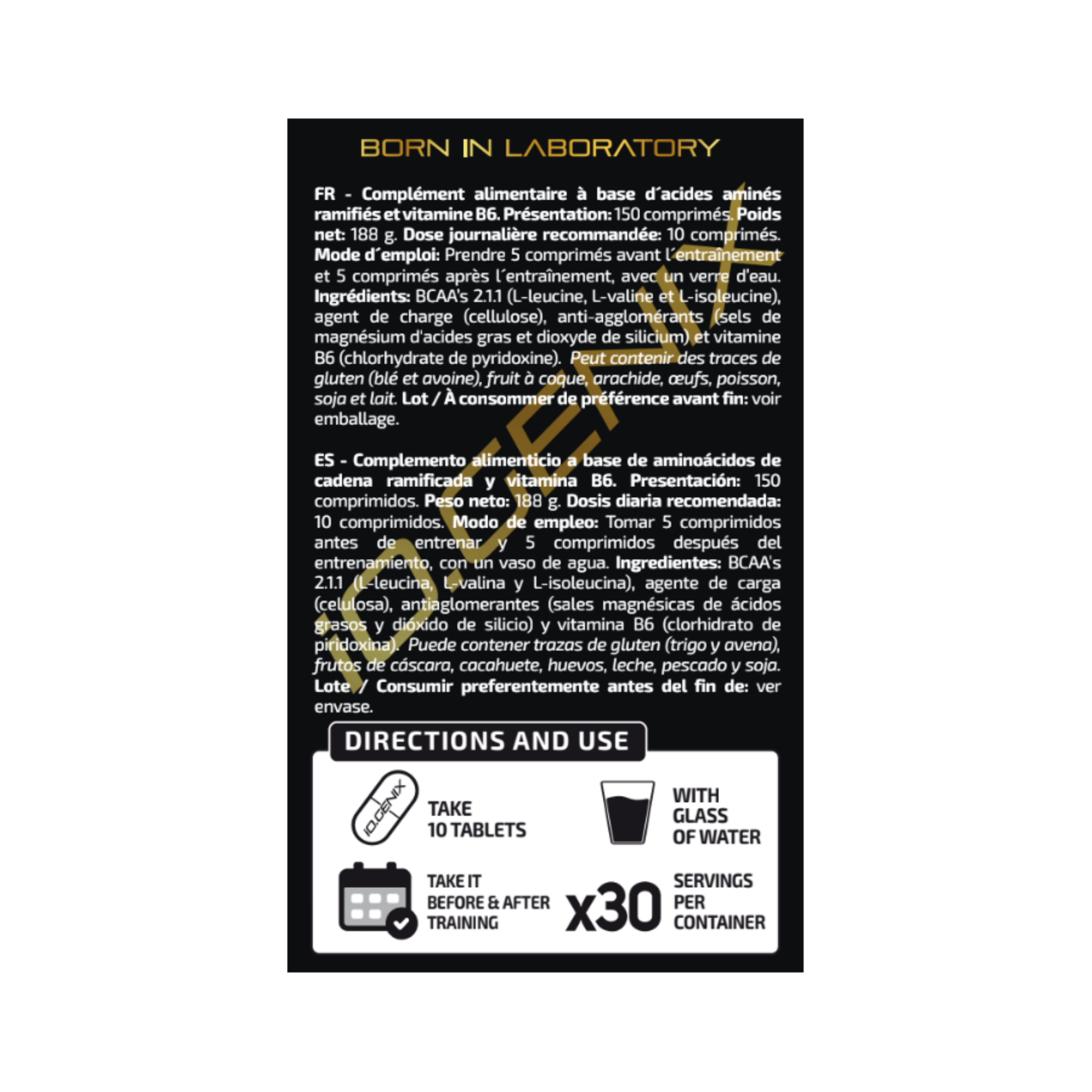 BCAA'S PRO 2:1:1 (150 COMPRIMIDOS) - iO.GENIX | Aminoácidos Ramificados con Vitamina B6