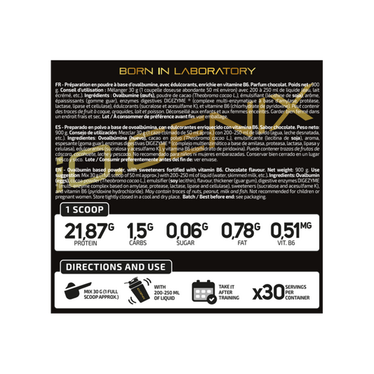 100% EGG PROFESSIONAL 900G - iO.GENIX | Proteína de Huevo sin Lactosa con DigeZyme®