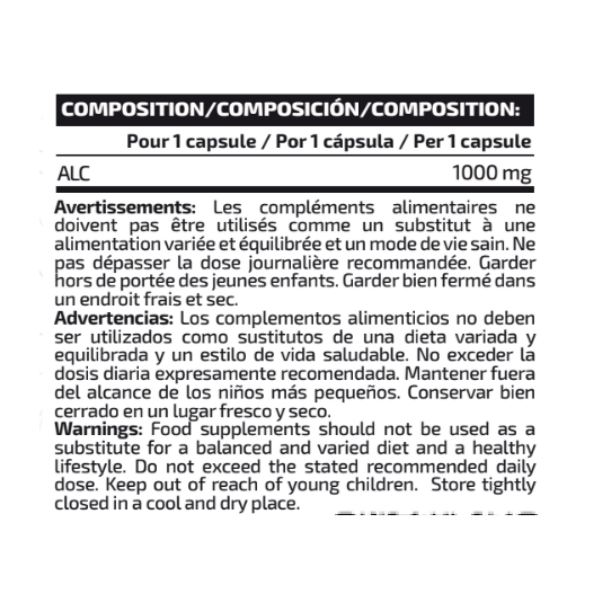 ALC 1000 (60 CÁPSULAS) - iO.GENIX | Acetil L-Carnitina para el Metabolismo