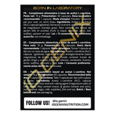 ALC 1000 (60 CÁPSULAS) - iO.GENIX | Acetil L-Carnitina para el Metabolismo