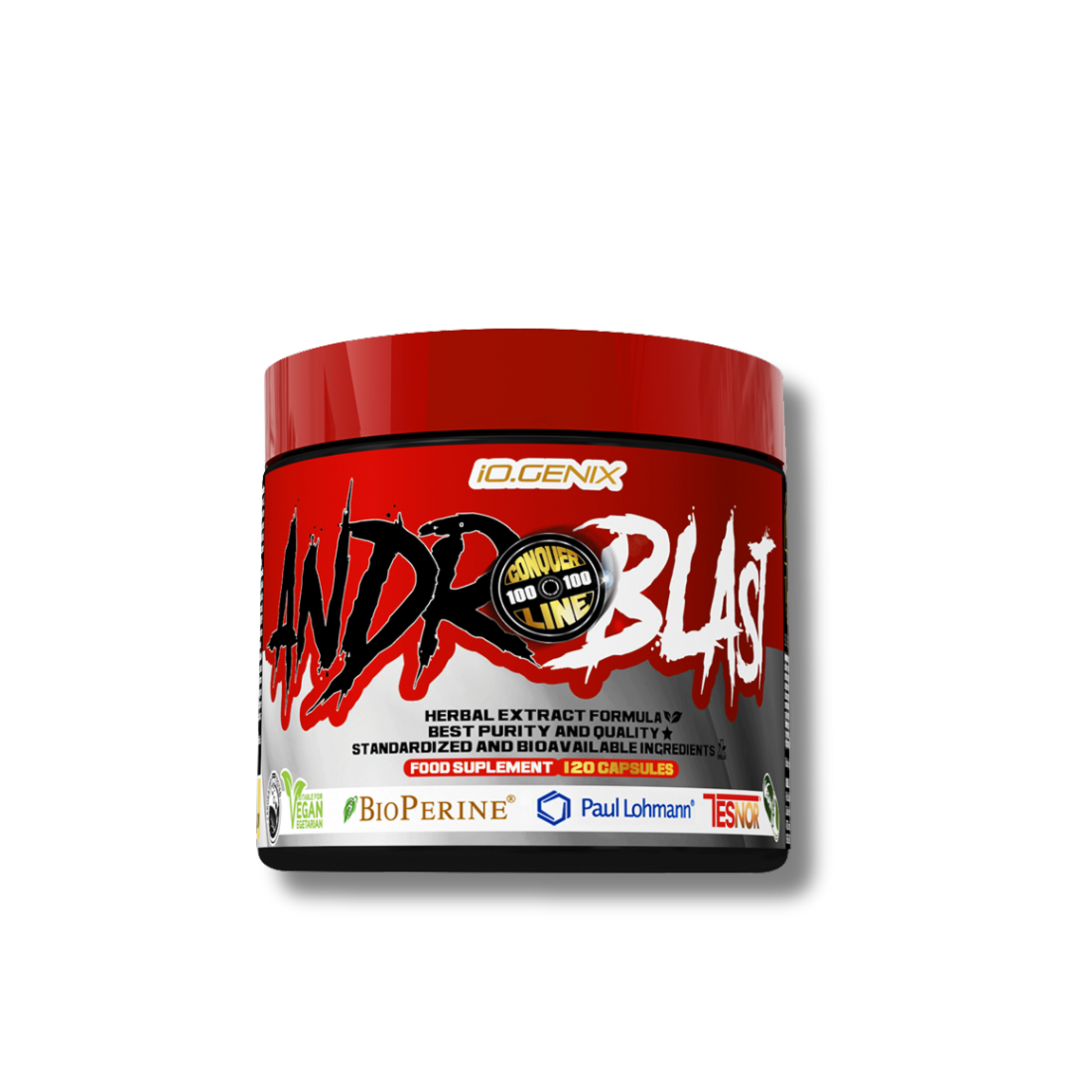 ANDROBLAST (120 CÁPSULAS) - iO.GENIX  Potenciador de Testosterona Natural con TESNOR