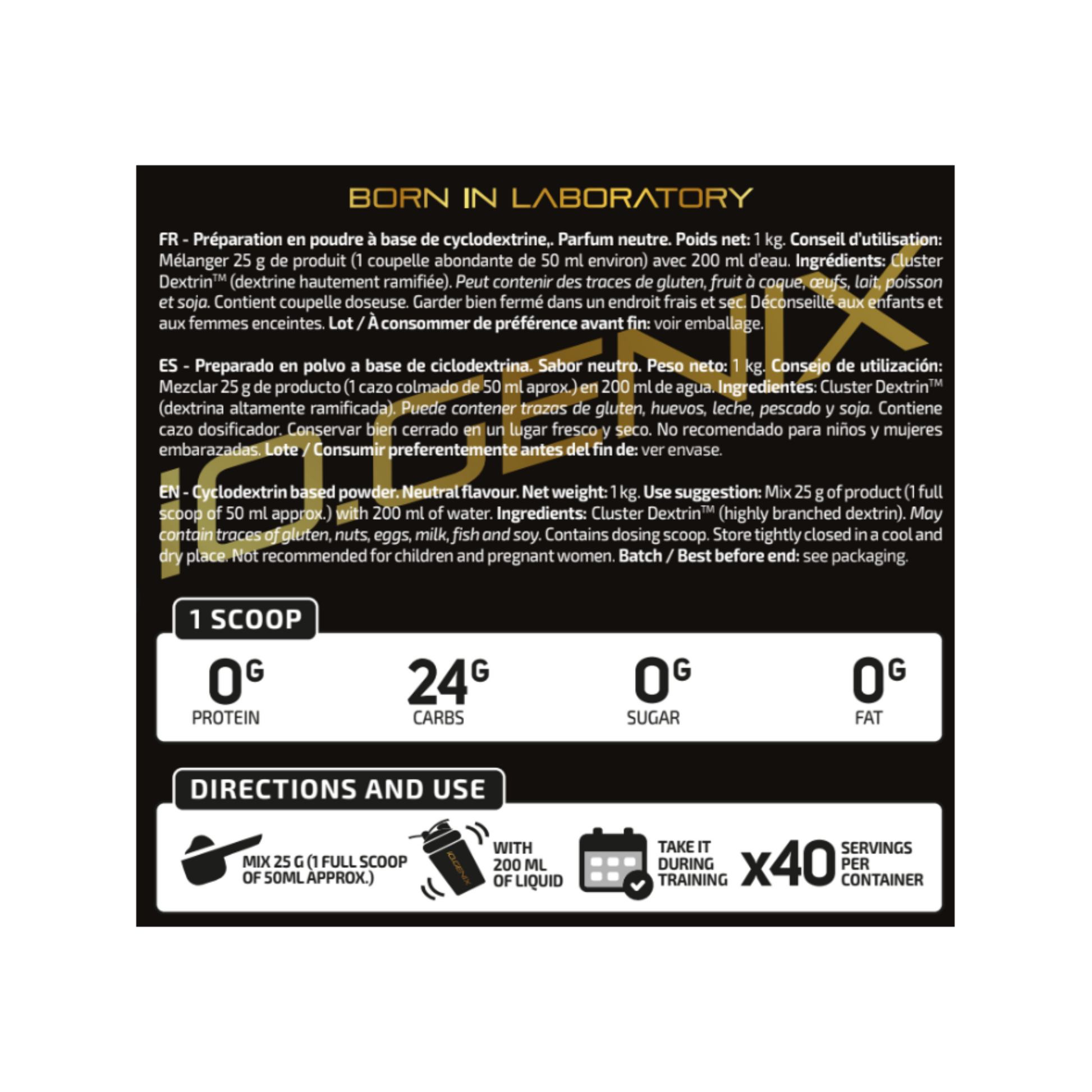 CICLODEXTRIN PROFESSIONAL 1KG - iO.GENIX | Carbohidrato Técnico Cluster Dextrin™
