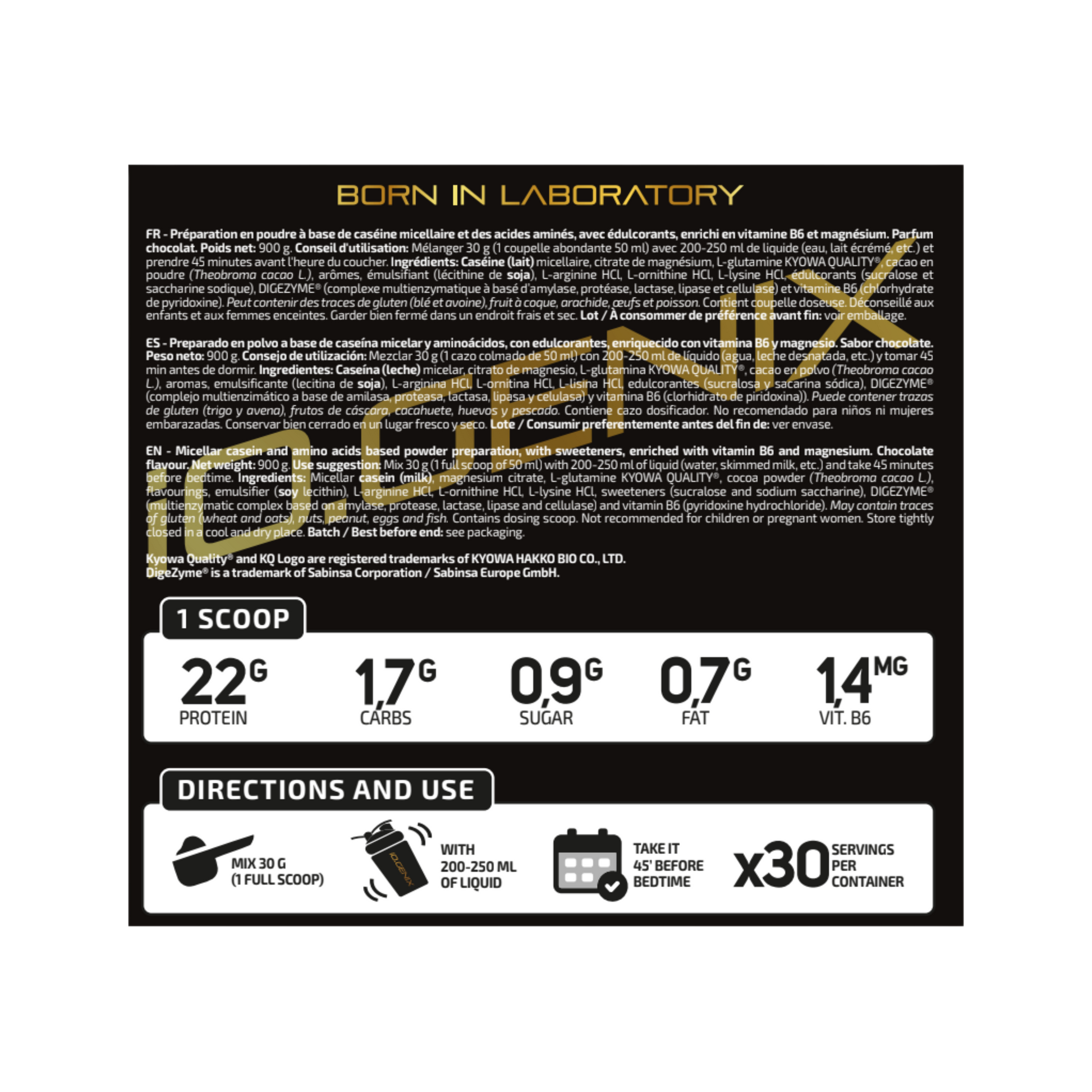 CASEIN PROFESSIONAL 900G - iO.GENIX | Proteína de Liberación Sostenida con DigeZyme®