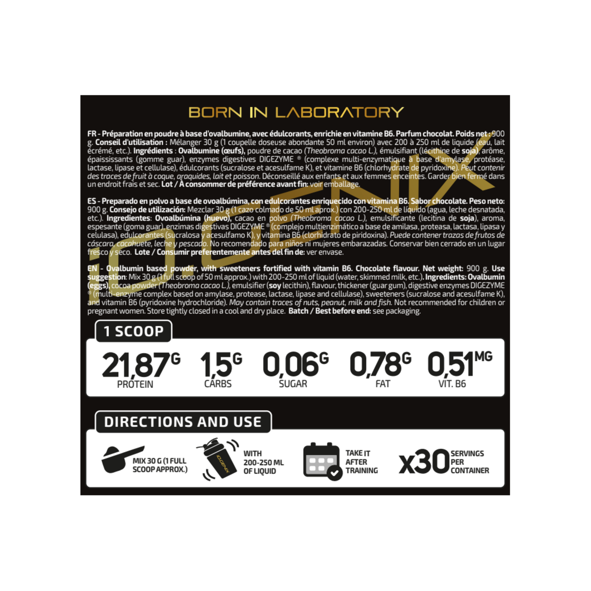 100% EGG PROFESSIONAL 900G - iO.GENIX | Proteína de Huevo sin Lactosa con DigeZyme®