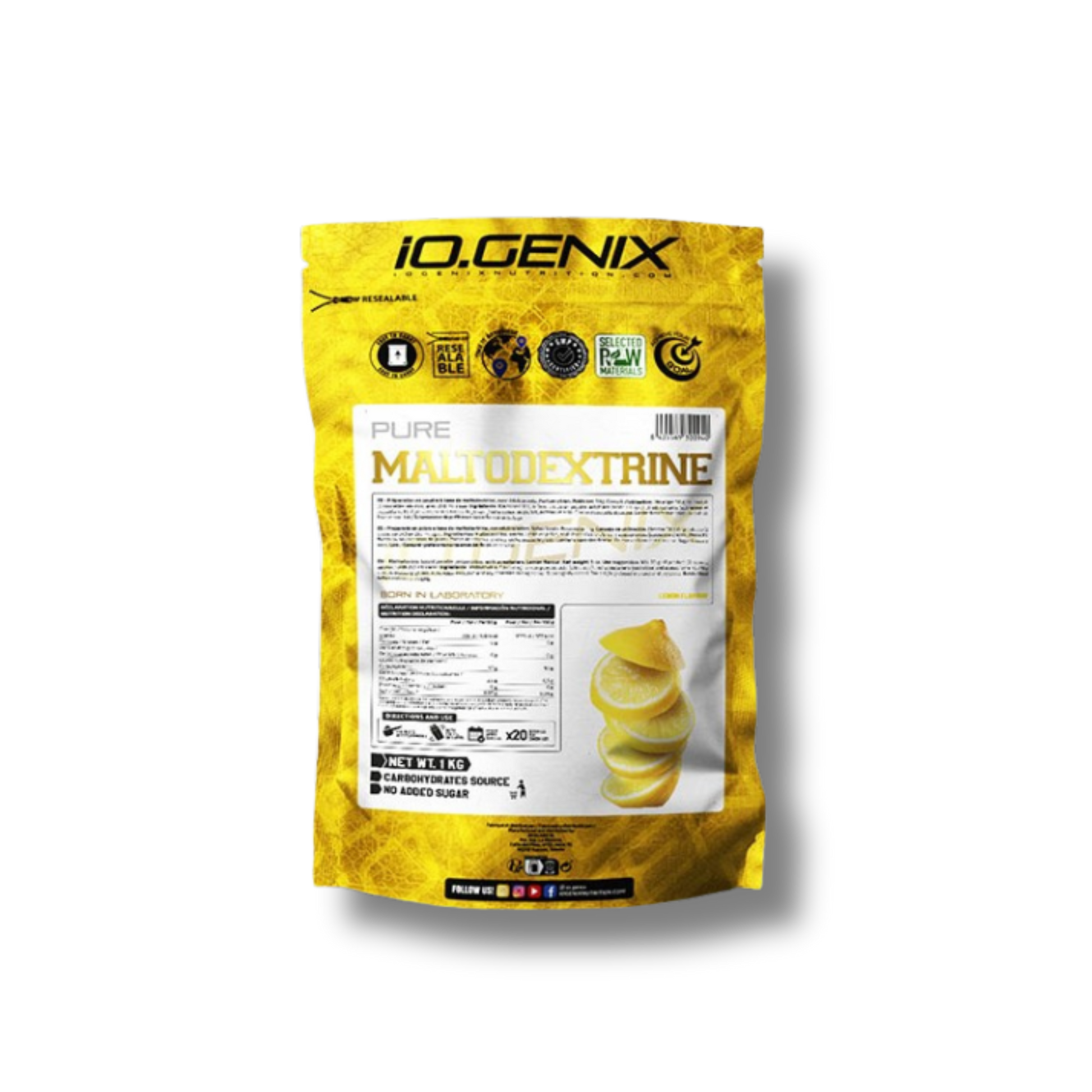 PURE MALTODEXTRINE 1KG - iO.GENIX | Carbohidrato de Alto Índice Glucémico