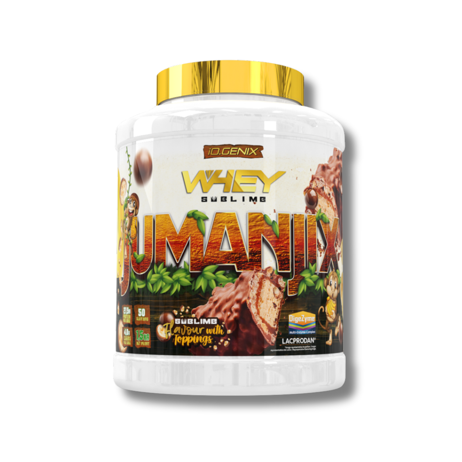 WHEY SUBLIME 1,5KG - iO.GENIX  Concentrado de Suero con DigeZyme®